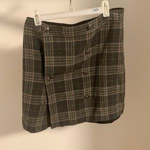 Black Plaid Wrap Skirt